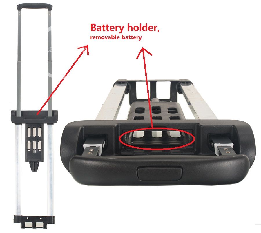 Luggage Trolley Handle With Battery Holder 01