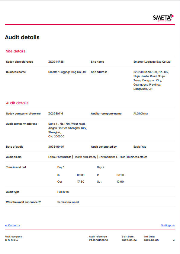 SEDEX luggage factory